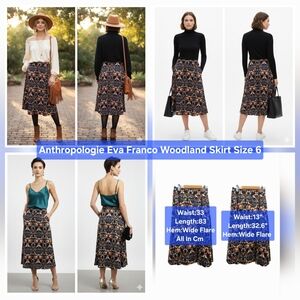 Anthropologie Eva Franco Woodland Skirt Size 6